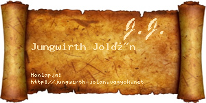 Jungwirth Jolán névjegykártya